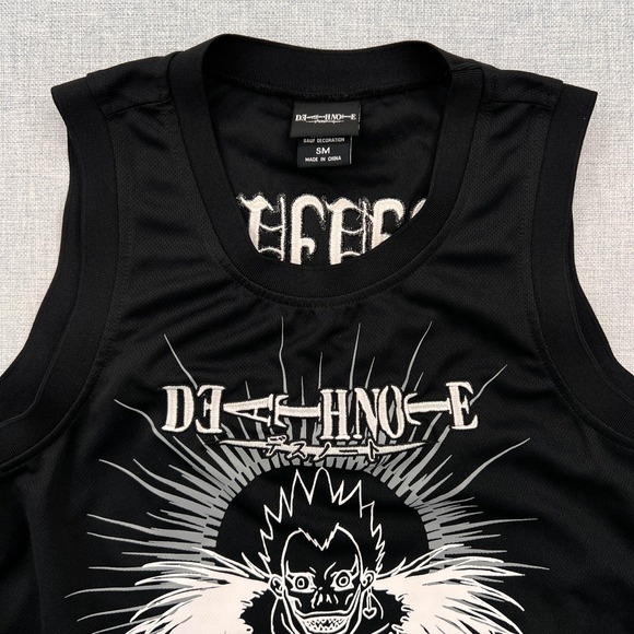 Death Note Ryuk Anime Graphic Tank Top Men S Black Manga Streetwear Embroidered - Picture 3 of 10